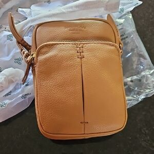NWT American Leather Co. Crossbody Bag in Cafe Latte color